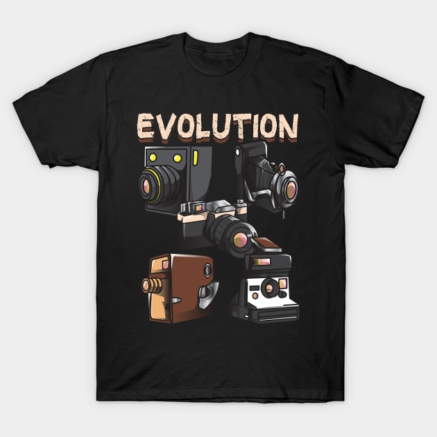 Vintage Evolution of the Camera Photography T-Shirt by theperfectpresents